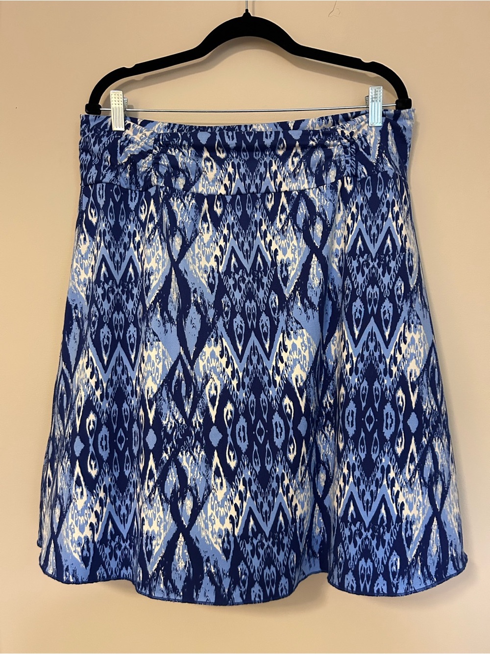 Tranquility by Colorado Clothing Stretch Skirt Tribal Aztec Blue White A-Line XL